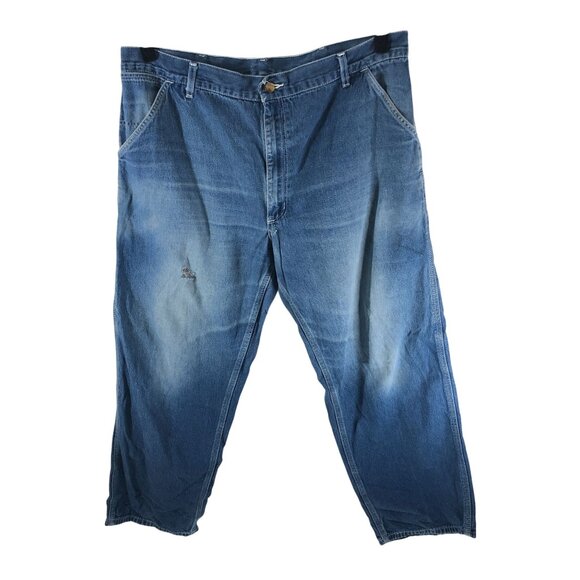 Carhartt B03 Denim Work Dungarees Jeans Cargo 42x30 Actual 39x28 - Picture 1 of 7